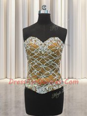 Three Piece Sleeveless Beading and Sequins Lace Up 15th Birthday Dress