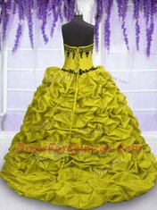Multi-color Sleeveless With Train Appliques and Pick Ups Lace Up 15 Quinceanera Dress