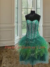 Noble Three Piece Ball Gowns Quinceanera Gown Multi-color Sweetheart Tulle Sleeveless Floor Length Lace Up