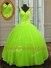 Straps Neckline Beading Quinceanera Dress Sleeveless Zipper