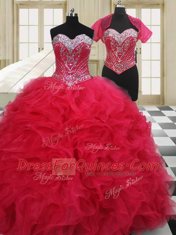 Vintage Sleeveless Beading Lace Up Quinceanera Gown