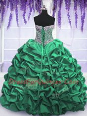 Stylish Sweetheart Sleeveless Taffeta 15 Quinceanera Dress Beading and Sequins and Pick Ups Lace Up