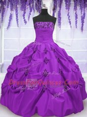 Lovely Sleeveless Embroidery and Pick Ups Lace Up 15 Quinceanera Dress
