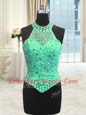Lovely Three Piece Organza Sleeveless Floor Length Sweet 16 Quinceanera Dress and Beading and Pick Ups