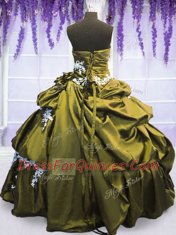 Colorful Sleeveless Appliques and Pick Ups Lace Up Sweet 16 Dress