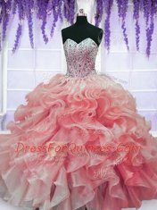 Flare Floor Length Ball Gowns Sleeveless Red Sweet 16 Dresses Lace Up