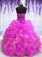 High End Sleeveless Beading and Ruffles Lace Up Quinceanera Dresses