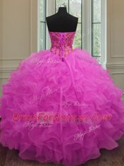 Fashionable Sleeveless Beading and Ruffles Lace Up Quinceanera Dresses