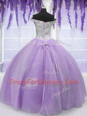 Artistic Off the Shoulder Short Sleeves Beading Lace Up Sweet 16 Quinceanera Dress