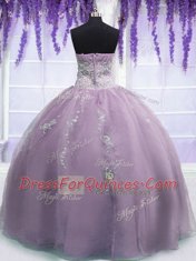 Organza Sleeveless Floor Length Vestidos de Quinceanera and Beading