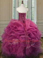 Top Selling Lilac Sweetheart Lace Up Beading and Ruffles Quinceanera Dress Sleeveless