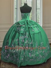 Cute Ball Gowns Ball Gown Prom Dress Green Strapless Satin Sleeveless Floor Length Lace Up