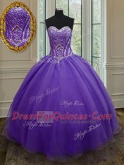 Organza Sleeveless Floor Length Vestidos de Quinceanera and Beading