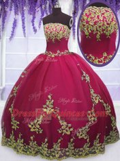 Floor Length Ball Gowns Sleeveless Fuchsia Sweet 16 Quinceanera Dress Zipper