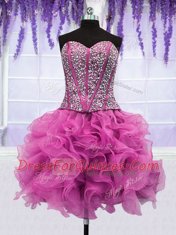 Dazzling Four Piece Sleeveless Lace Up Floor Length Ruffles and Sequins Vestidos de Quinceanera
