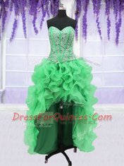 On Sale Four Piece Sleeveless Beading and Ruffles Lace Up Vestidos de Quinceanera