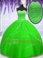 Luxury Floor Length Quinceanera Gown Sweetheart Sleeveless Lace Up
