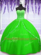 Luxury Floor Length Quinceanera Gown Sweetheart Sleeveless Lace Up
