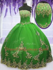 Fancy Sleeveless Tulle Zipper Vestidos de Quinceanera for Military Ball and Sweet 16 and Quinceanera