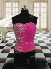 Trendy Four Piece Organza Sleeveless Floor Length Quinceanera Dress and Beading