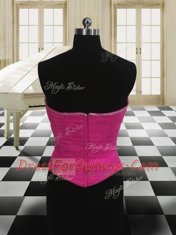Trendy Four Piece Organza Sleeveless Floor Length Quinceanera Dress and Beading