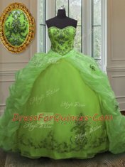 Glamorous Pick Ups With Train Quinceanera Gown Sweetheart Sleeveless Court Train Lace Up