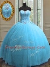 Noble Sleeveless Lace Up Floor Length Beading and Sequins Quinceanera Gowns