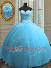 Noble Sleeveless Lace Up Floor Length Beading and Sequins Quinceanera Gowns