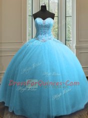 Noble Sleeveless Lace Up Floor Length Beading and Sequins Quinceanera Gowns
