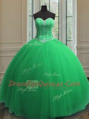 Fashionable Sweetheart Lace Up Beading and Sequins Sweet 16 Dresses Sleeveless