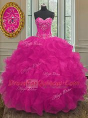 Designer Sleeveless Beading and Embroidery Lace Up Sweet 16 Dress