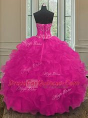 Designer Sleeveless Beading and Embroidery Lace Up Sweet 16 Dress