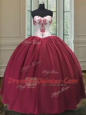 Dynamic Floor Length Burgundy Sweet 16 Dresses Sweetheart Sleeveless Lace Up