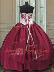 Dynamic Floor Length Burgundy Sweet 16 Dresses Sweetheart Sleeveless Lace Up