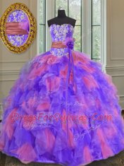 Floor Length Ball Gowns Sleeveless Multi-color Quinceanera Dresses Lace Up