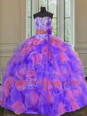 Floor Length Ball Gowns Sleeveless Multi-color Quinceanera Dresses Lace Up