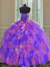 Floor Length Ball Gowns Sleeveless Multi-color Quinceanera Dresses Lace Up
