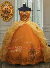 Glittering Sleeveless Court Train Beading and Appliques and Pick Ups Lace Up Quinceanera Gown