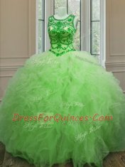 Excellent Scoop Sleeveless Lace Up Sweet 16 Dresses Tulle