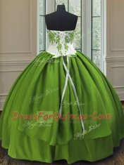 Sleeveless Lace Up Floor Length Embroidery Sweet 16 Dress