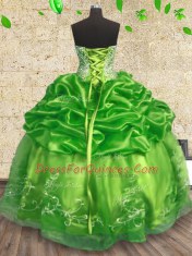 Sleeveless Beading and Embroidery Lace Up Quinceanera Gowns