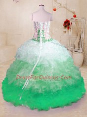 Luxurious Multi-color Sweetheart Neckline Beading and Appliques and Ruffles Quinceanera Dress Sleeveless Lace Up
