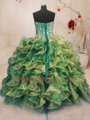 Sleeveless Beading and Ruffles Lace Up Quinceanera Gowns