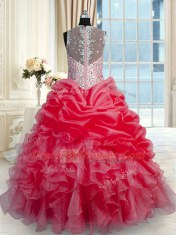 Floor Length Red 15 Quinceanera Dress Straps Sleeveless Zipper