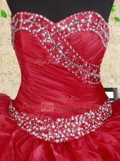 Sleeveless Lace Up Floor Length Beading and Ruffles 15 Quinceanera Dress