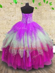 Ruffled Floor Length Multi-color 15 Quinceanera Dress Sweetheart Sleeveless Lace Up