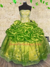 Exceptional Sleeveless Lace Up Floor Length Beading and Embroidery Ball Gown Prom Dress