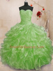 Sumptuous Vestidos de Quinceanera Military Ball and Sweet 16 and Quinceanera and For with Beading and Ruffles Sweetheart Sleeveless Lace Up