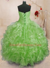 Sumptuous Vestidos de Quinceanera Military Ball and Sweet 16 and Quinceanera and For with Beading and Ruffles Sweetheart Sleeveless Lace Up