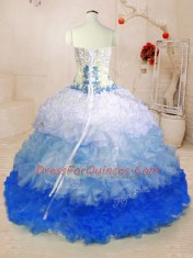 With Train Multi-color 15th Birthday Dress Sweetheart Sleeveless Lace Up